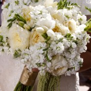 Hand-Tied Bouquet of David Austin Roses, Freesia and Stock