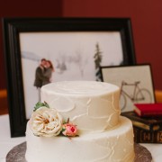 Wedding Cake Accented with Artificial Garden Roses