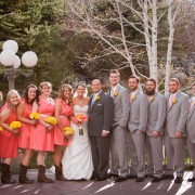 Coral, Canary and Silver Bridal Party